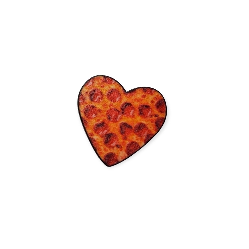 Pepperoni Pizza Heart Pin/Brooch